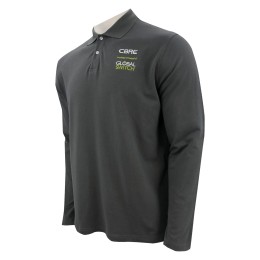 設計刺繡logo長袖Polo恤  訂製扁機領Polo恤   珠地布   P1345 設計刺繡logo長袖Polo恤  訂製扁機領Polo恤   珠地布   P1345